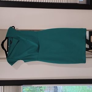 Ann Taylor Assymetric Neck Green Dress